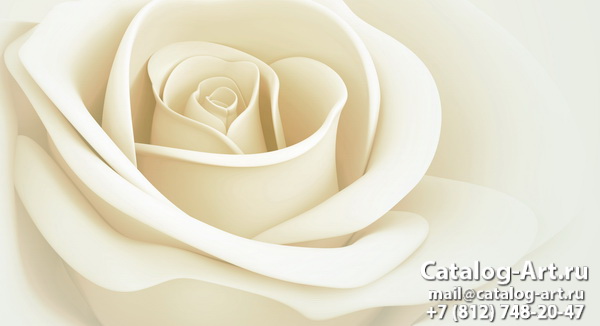 Натяжные потолки с фотопечатью - Белые розы 2